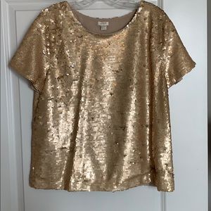 Jcrew gold sequin top